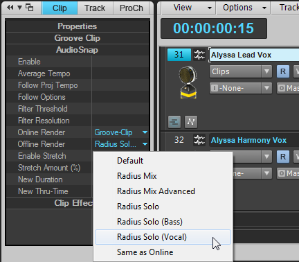VocalSync Render Modes