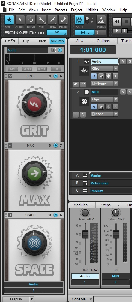 SONAR Artist MixStrip