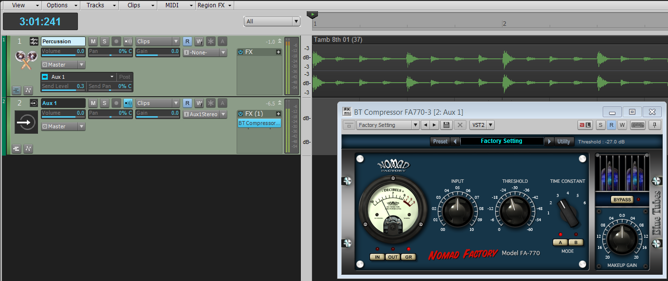 Aux Track for parallel compression