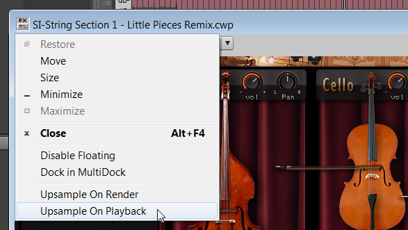 Upsample on playback