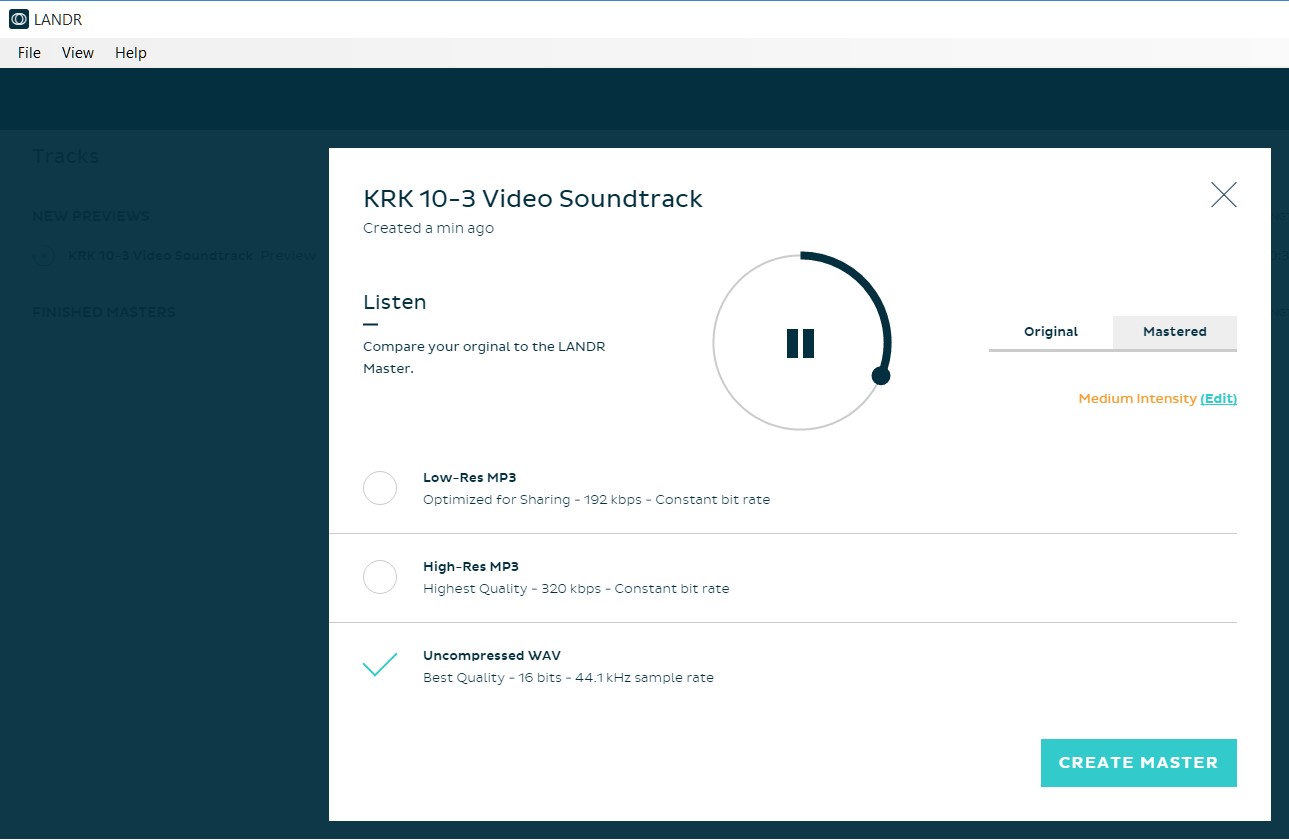 LANDR Interface