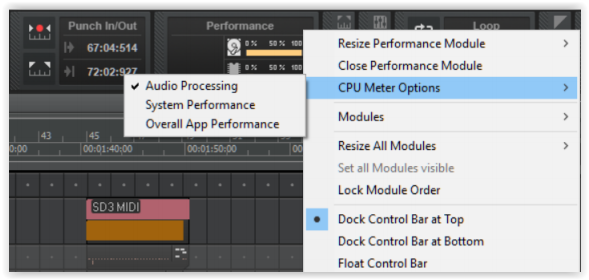 CPU Performance Meter Modes