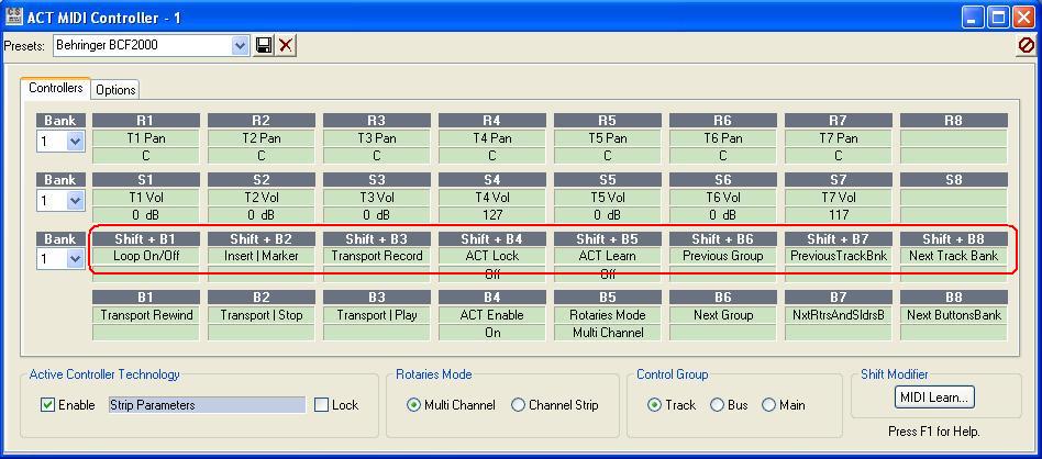 Configuring controls