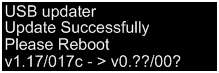 USB Update Successful
