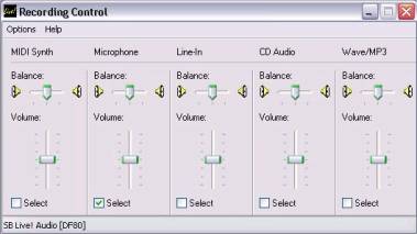 Windows mixer