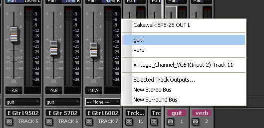 creating a guit bus and routing its output