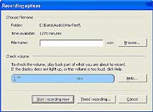 Recording Options Tab