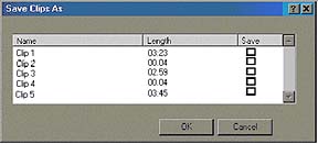 Save pieces dialog