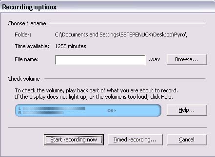 Recording options
