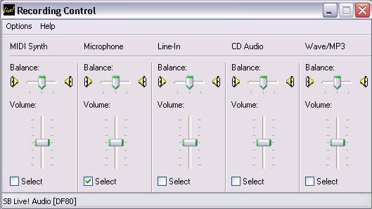 Windows mixer
