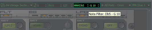 Keyboard region selectoin