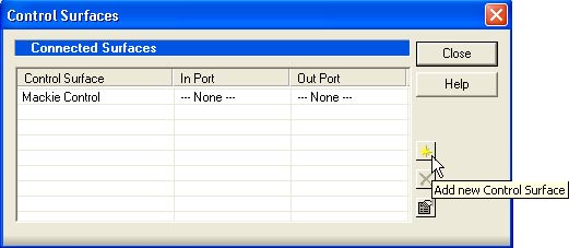 Add the Mackie Control to SONAR