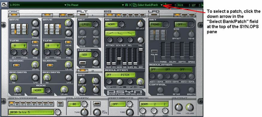 PSYN select preset