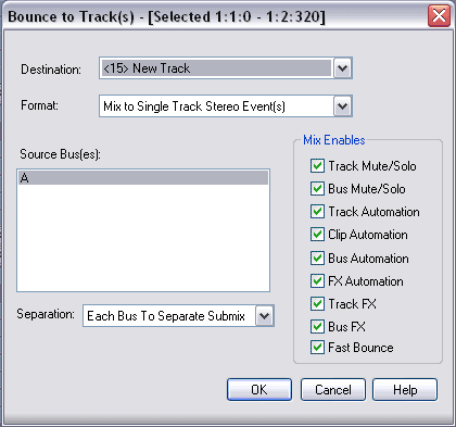 Bounce to track view