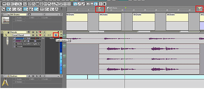 Fig. 1 Showing Loop Points & Show Track Layers Button