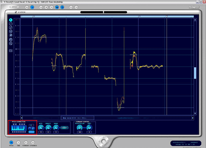 Fig. 5 V-Vocal with Corrected Pitches